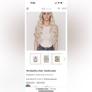 2 j tied 16” wefts